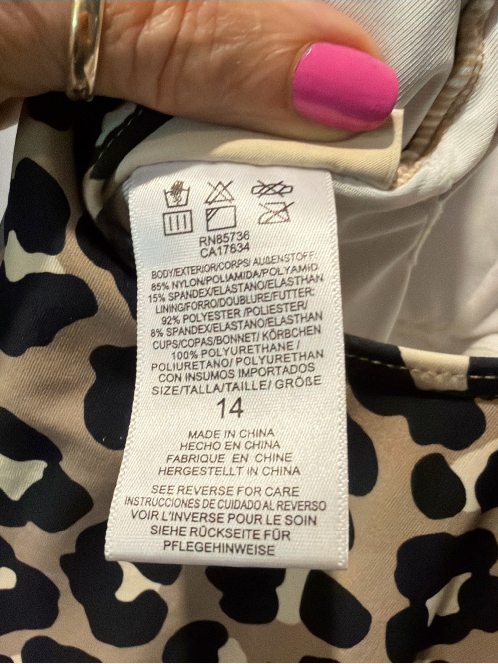 MICHAEL KORS Leopard Lace-Up One-Piece Swimsuit - Tan & Black - Picture 9 of 10